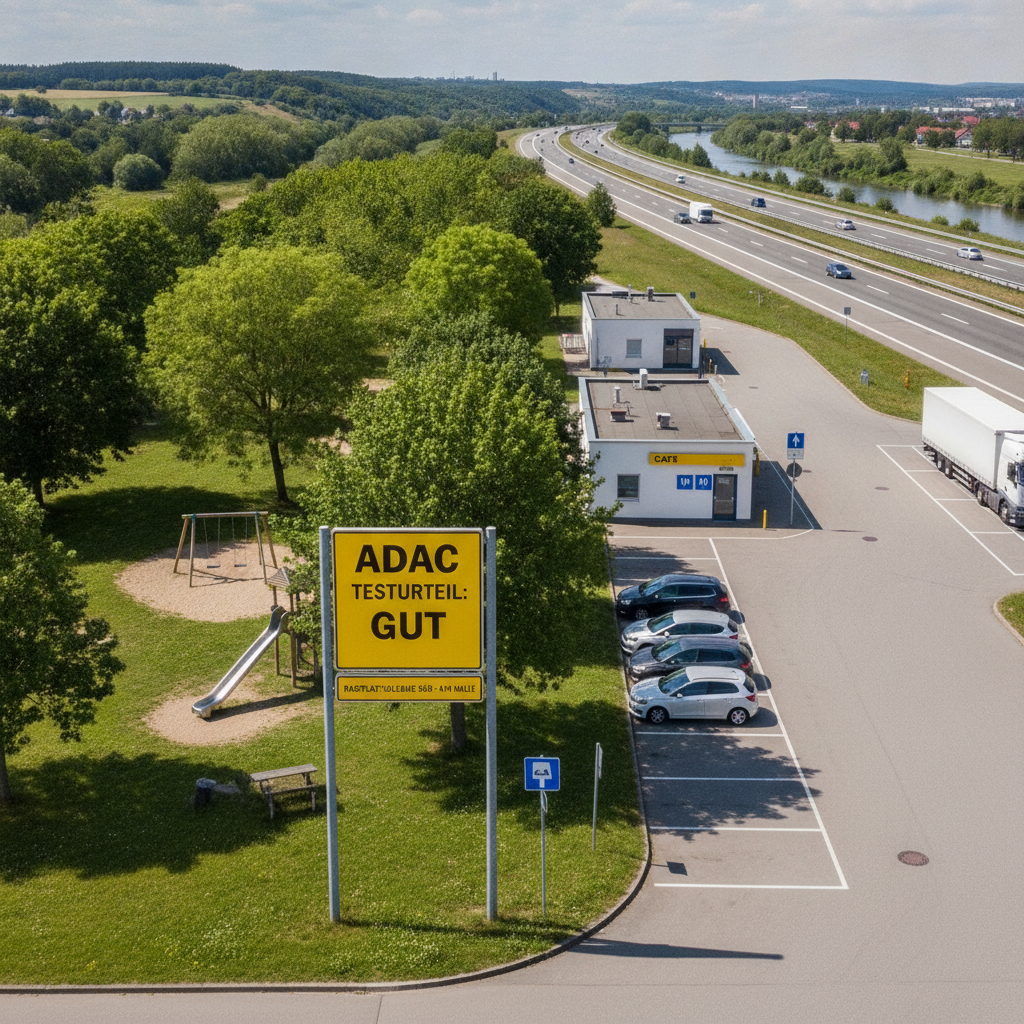 ADAC-Test: Rastplatz Saaleaue Süd an der A14 bei Halle schneidet „gut“ ab