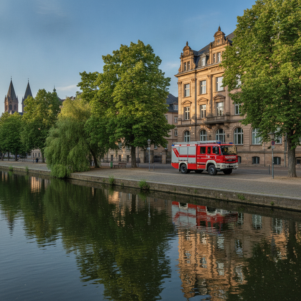 Gesperrte Große Ulrichstraße nach herabgestürzter Fensterscheibe