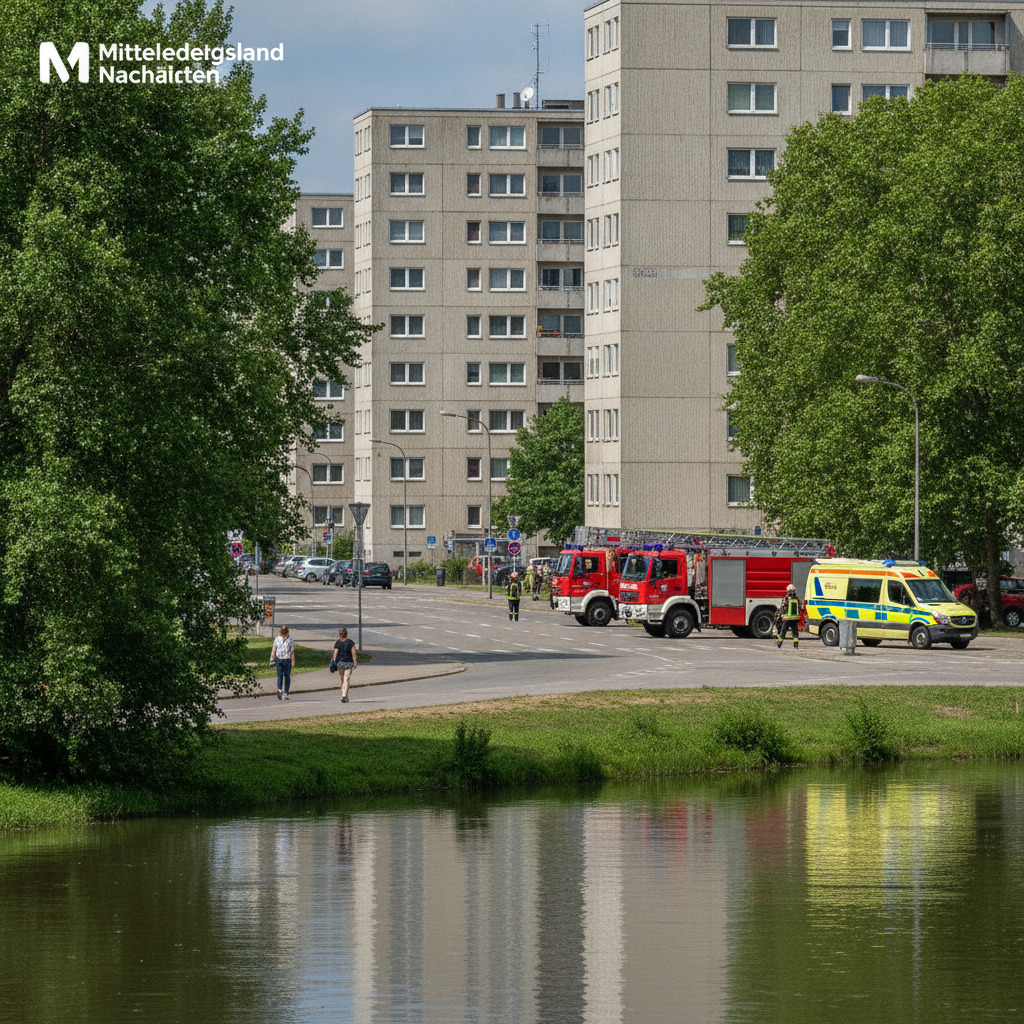 Wohnungsbrand in Halle-Neustadt: Mehrere Personen betreut