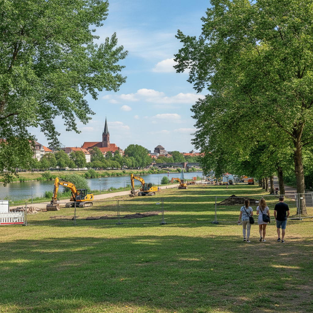 Laternenfest in Halle: Baustellen auf der Ziegelwiese