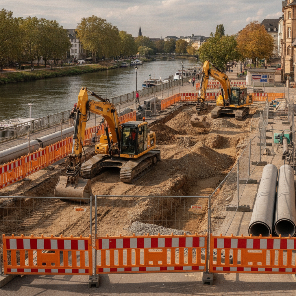 Hirtenstraße in Halle für Fernwärmeausbau gesperrt