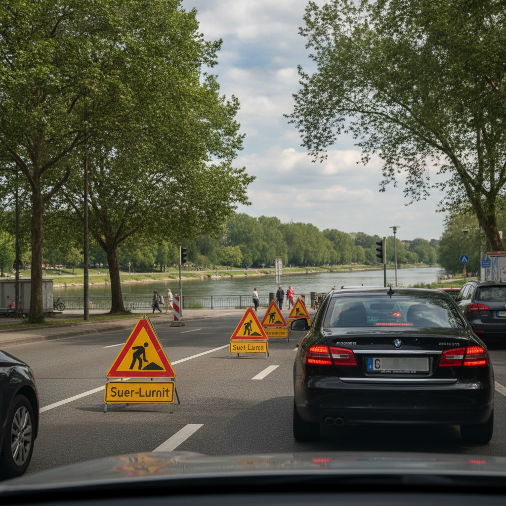 Verkehrsbehinderungen in Halle: Baustelle der Stadtwerken sorgt für Stau