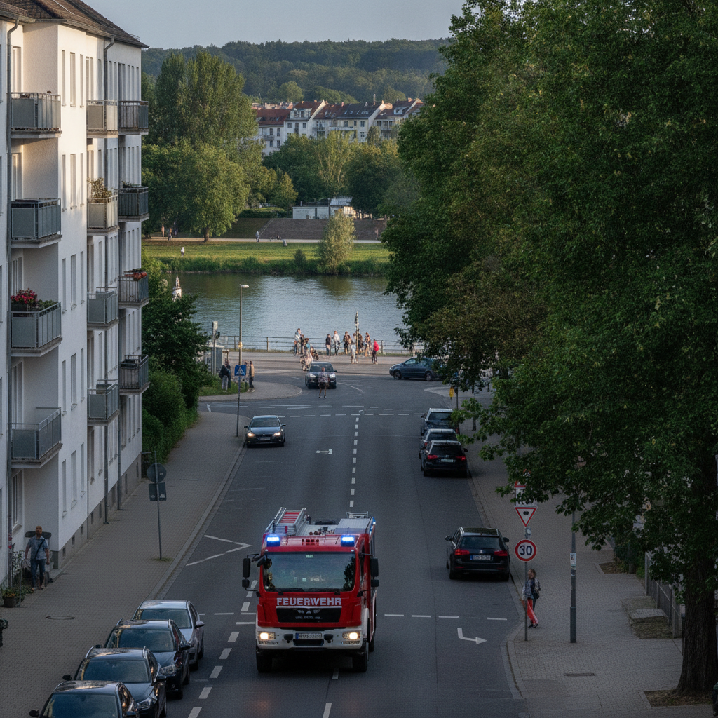 Feuerwehreinsatz in Hallenser Südstadt: Brand eines Kinderwagens