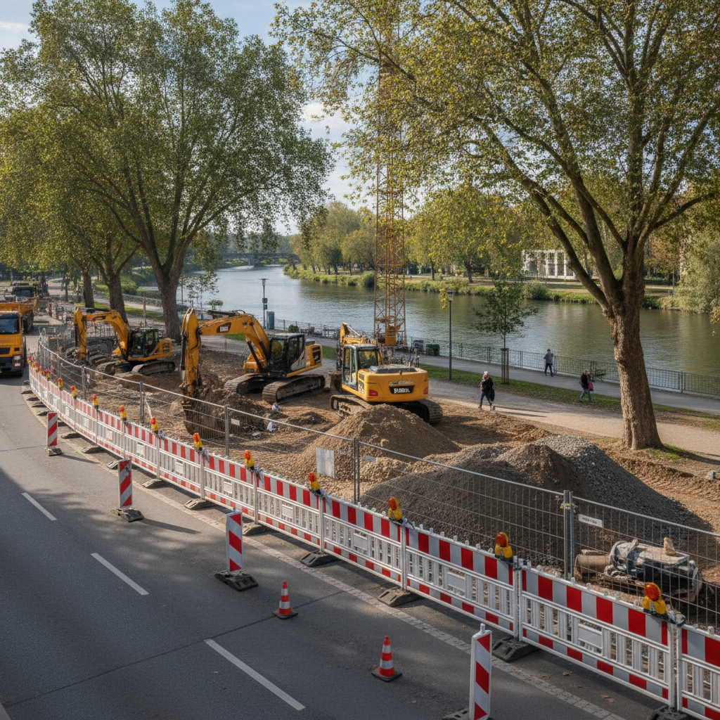 Stadtforststraße in Halle für Umbau der Haltestelle gesperrt