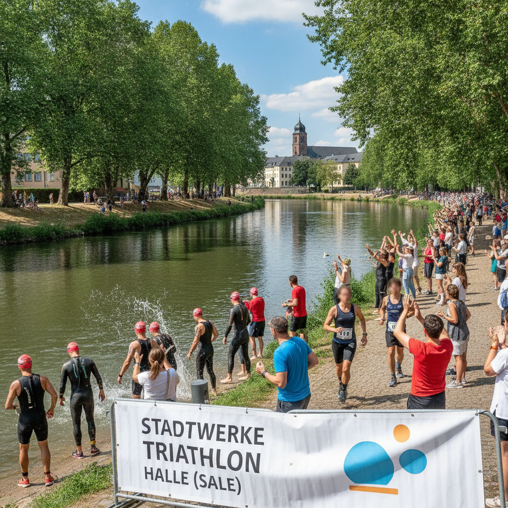 Stadtwerke Triathlon in Halle lockt Rekordfeld an